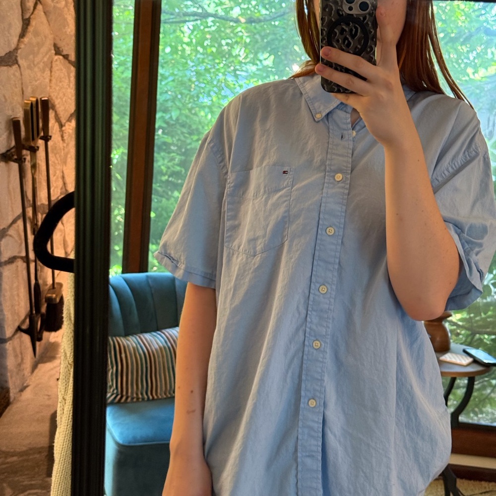 Tommy Hilfiger Blue Casual Button Down Shirt